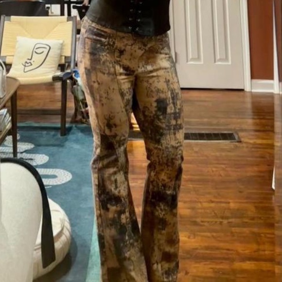 Musera Brown and black flare jeans - Picture 2 of 3